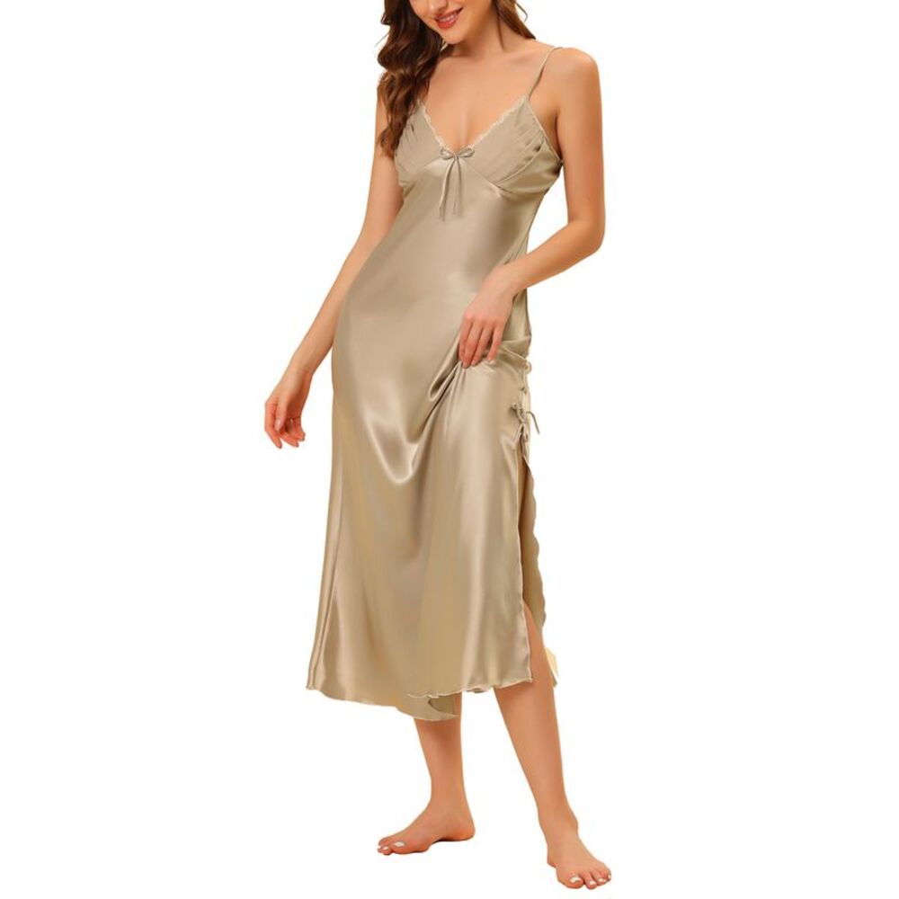 Women’s Satin Slip Nightgown - Gold